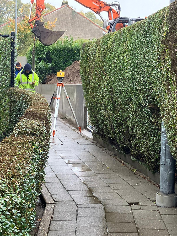 Digitaal meten plaatsing keerwanden