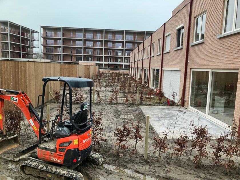 Tuinaanleg in nieuwe woonwijk